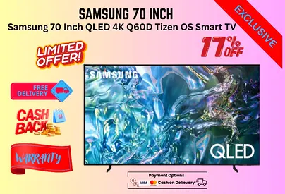 Samsung 70 Inch QLED 4K Q60D Tizen OS Smart TV 70Q60D-FREE DELIVERY-WARRANTY