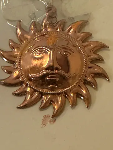 Handcrafted Pure Copper Sun / Surya Wall Hanging – Decorative Collectible