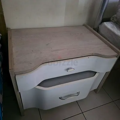 Wooden bedside table / nightstand with drawer - used