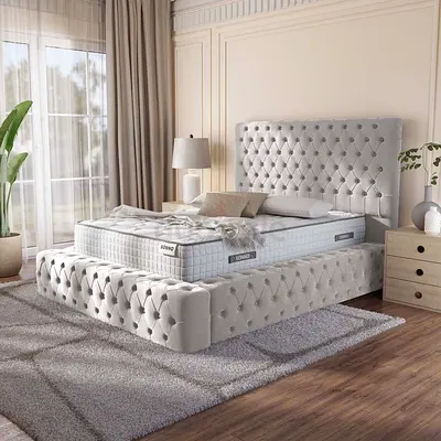 Modern Chesterfield Style Tufted Bed can be customised in different colours sizes
