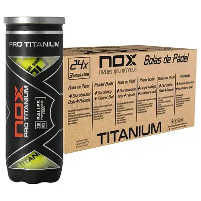 Set of NOX Pro Titanium Padel Balls (24 cans, 3 balls each)