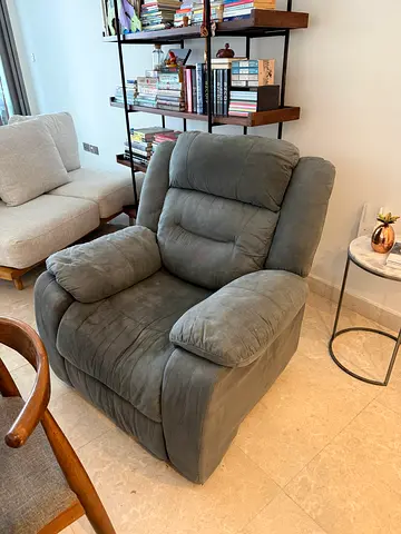 Comfortable Grey Recliner Armchair - Good Condition