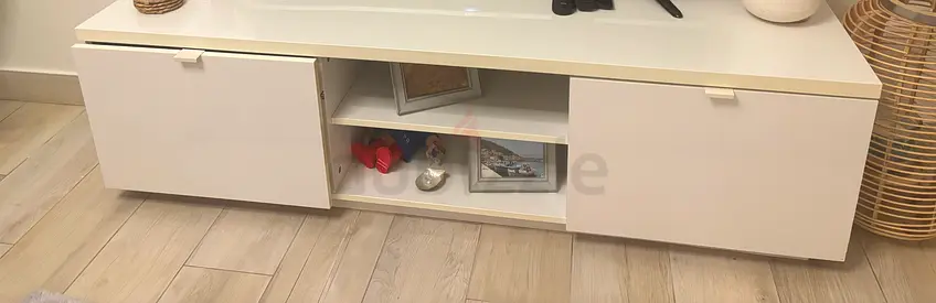 Ikea TV Unit White Low TV Entertainment Unit with Drawers  - Good Condition