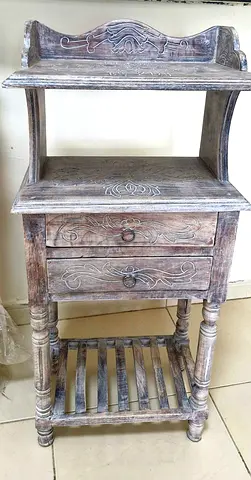 Vintage Balinese bleached bedside tables