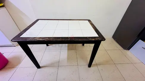 Used wooden kitchen/dining table with tiled top - good for DIY or reuse