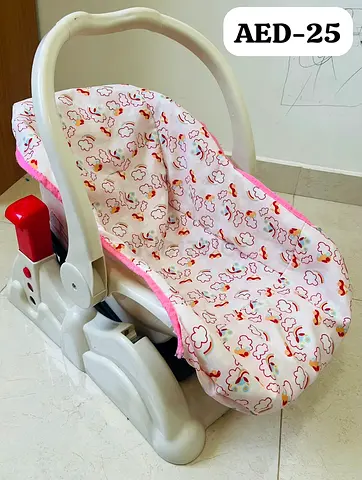 Baby Infant Seat Carrier with Pink Cloud Cover - AED 20