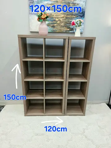 Ikea-style 3x5 Wooden Cube Shelf Unit — 120x150cm