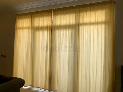 Beige Full-Length Curtains 560 cm x 300 cm height