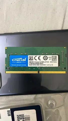 Crucial 8GB DDR4 SODIMM 2666MHz Laptop RAM (used)