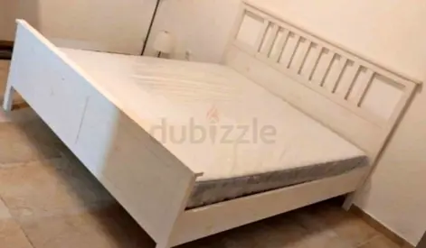 IKEA Hamness king bed frame with IKEA mattress is available in excellent condition,