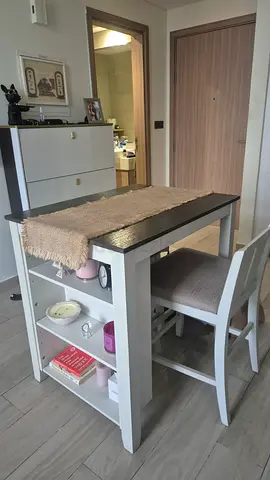Modern Kitchen Island with Storage and Chair