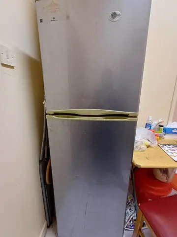 LG double-door refrigerator - stainless steel, good condition