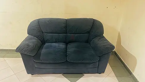 Comfortable 2  3- Seater Plush Fabric Sofa - Dark Blue