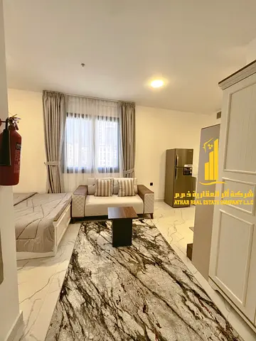 A golden opportunity! Luxurious, fully furnished studio apartment for monthly rent in Ajman Corniche, Ajman ✨