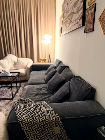 Large Modern Dark Grey 4-Seater cloud Sofa with Cushions