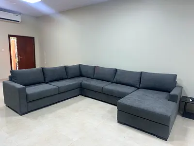 BRAND NEW Large U- shaped Grey Fabric Sofa