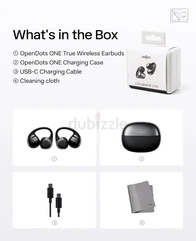 OpenDots ONE True Wireless Earbuds with Charging Case (Black) - Like New