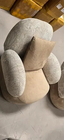 Comfortable Plush Accent Lounge Chair - Beige