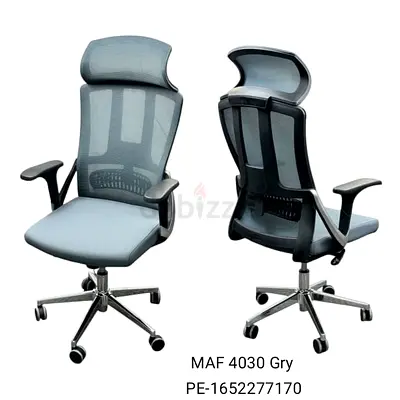 Ergonomic High-Back Mesh Office Chair with Headrest (Grey)