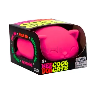 Nee Doh Cool Cats Squishy Stress Toy (Pink) - Cat Shaped Sensory Toy