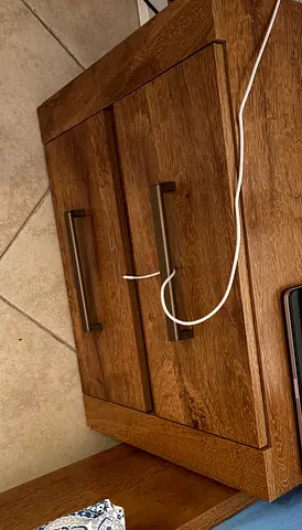 Bed king size and Solid Wood Nightstand / Bedside Table with Two Drawers