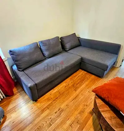 Gray L-shaped Corner Sofa bed - Good Condition