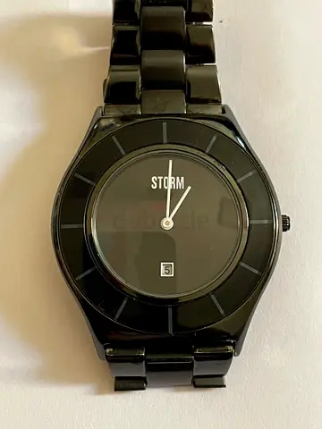 Black STORM ceramic mens watch with date - good condition