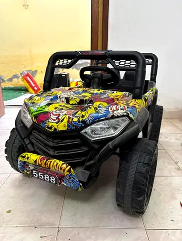 Kids Electric Ride-On Jeep Car with Colorful Graphics (2-Seater)