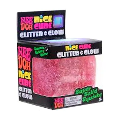 NeeDoh Nice Cube Glitter  Glow Squishy Toy - Pink