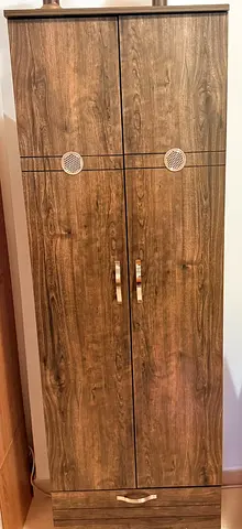 Tall Wooden Storage Cabinet with Drawer - Good Condition