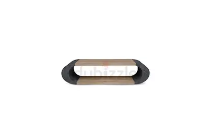 Modern Oval Low Tv stand - Wood and Concrete Finish