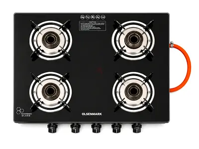 Olsenmark 4-Burner Glass Top Gas Stove - Good Condition