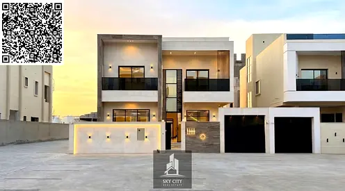 فيلا فاخره للايجار بالزاهية عجمان تصميم مودرن تكييف مركزى 5 غرف السعر120k
