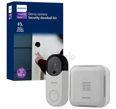 Philips Wireless Security Doorbell Chime Kit, Decoy Doorbell Camera,