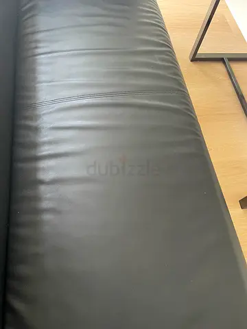 Ikea - Klippan Black leather 3-seater sofa - good condition