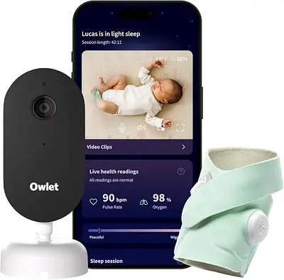 Owlet Smart Sock + Camera Baby Monitor Bundle - Sleep  Oxygen Tracking (Gen3)