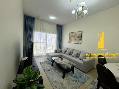 للايجار غرفتين وصاله مفروشه بعجمان بفرش نظيف ومرتب _ الجرف 2 _ ابراج الياسمين  _ شامل جميع الفواتير والانترنت _  مفروش بالكامل بأثاث أنيق