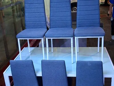 We are selling  used but good condition  and sam new  6 chair dinning  table  for sale