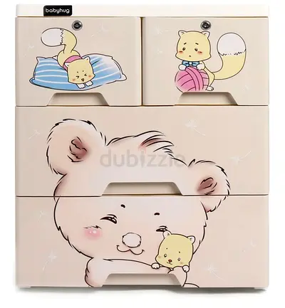 BabyHug Cute Bear 4-Drawer Baby Dresser / Chest - Good Condition
