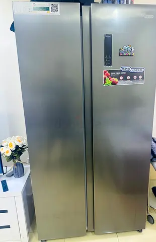 Pair of Stainless Steel Side-by-Side Freezers (tall, slim) - Good Condition