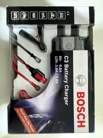 Bosch C3 Battery Charger (6V/12V) - Compact 0.8A/3.8A Charger
