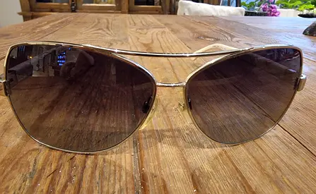 Chanel Gold-frame aviator sunglasses with brown lenses - gently used