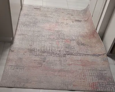 Used Modern Abstract Area Rug - Soft Pastel Tones, 160x230cm (approx)