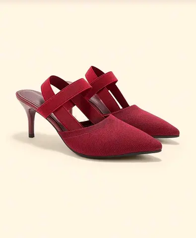 Burgundry High Heels Pump