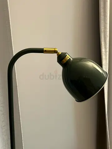 Green/brass floor lamp
