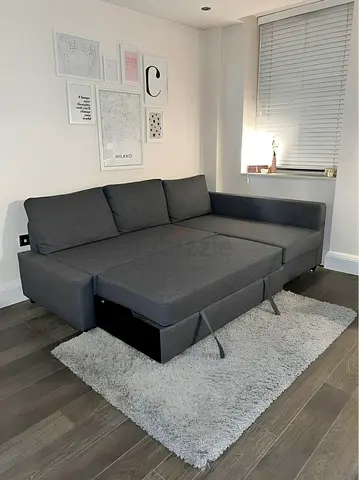 Ikea Gray Friheten L-shaped sofa combed (Used Like New)