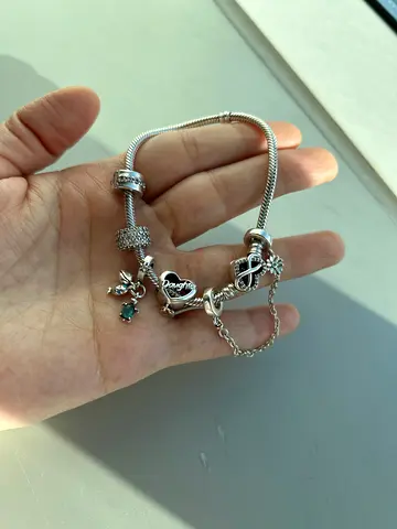 Pandora bracelet with charms