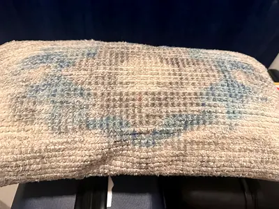 Small textured woven pillow cover / - neutral blue tones