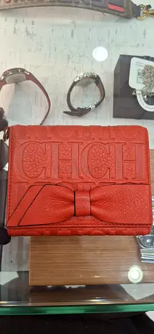 Carolina Herrera CH Leather Wallet with Bow Detail