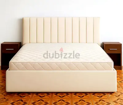 Brend New fabric wooden King size 180x200 Bed with Madical Matress Available